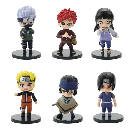 Hot 12pcs/set Anime Naruto Shippuden Hinata Sasuke Itachi Kakashi Gaara anime figure Q Version PVC Figures Toys Dolls Kid Gift