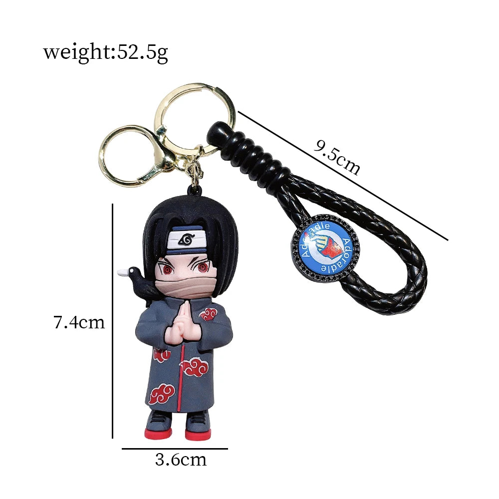 Naruto Keychain Anime Figure Haruno Sakura Hatake Kakashi Gaara Uzumaki Naruto PVC Pendant key Rings for Kids Birthday Toy Gift