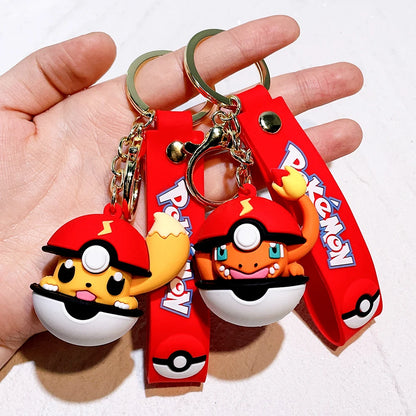 NEW Kawaii Anime Cartoon Pokemon Keychain Cute Psyduck Pikachu Car Key Ring Backpack Pendant Ornaments Jewelry Gifts for Friends