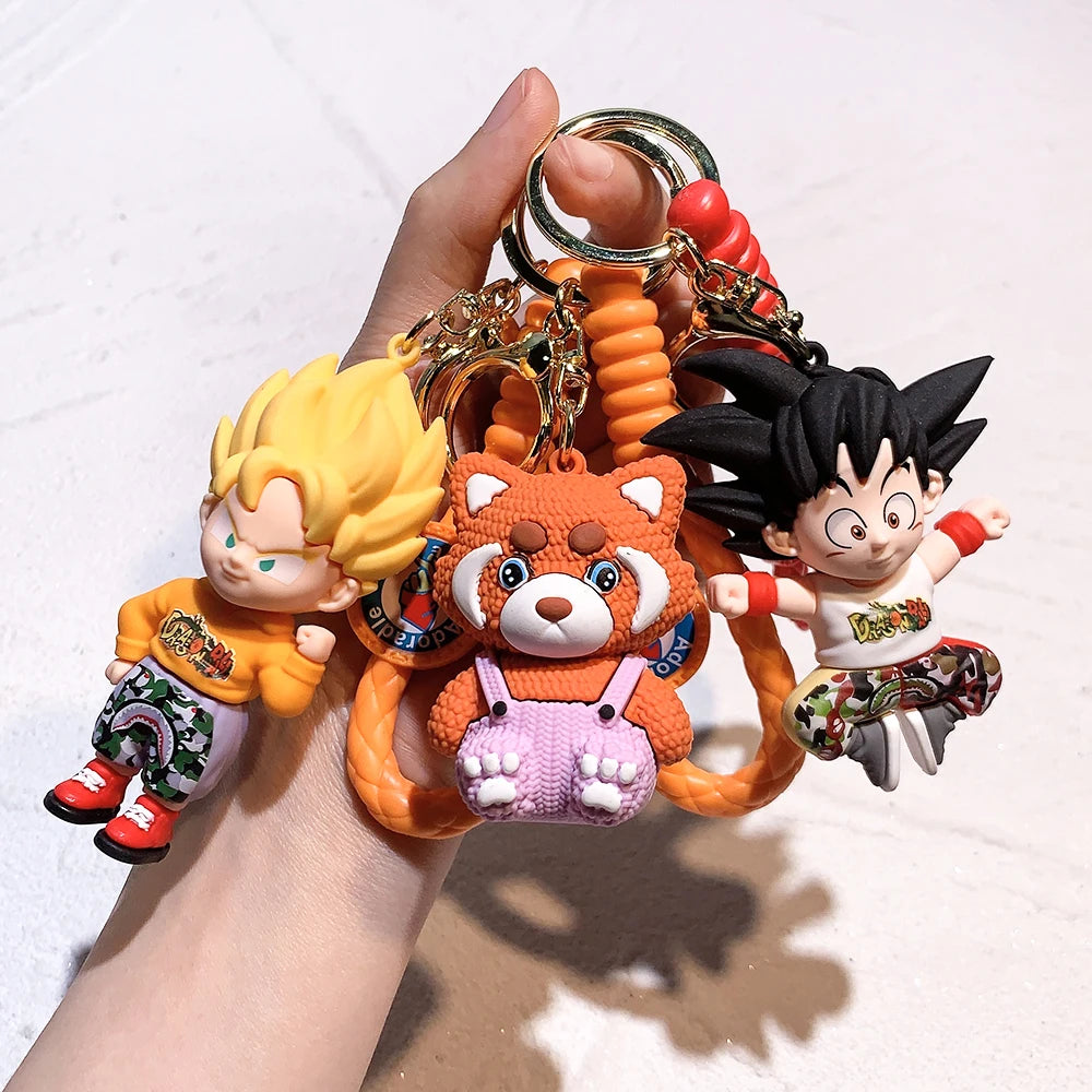 Japanese Anime Dragon Ball Keychain Cartoon Kakarotto Action Figure Model Doll Pendant Schoolbag Decoration Toys Jewelry Gifts