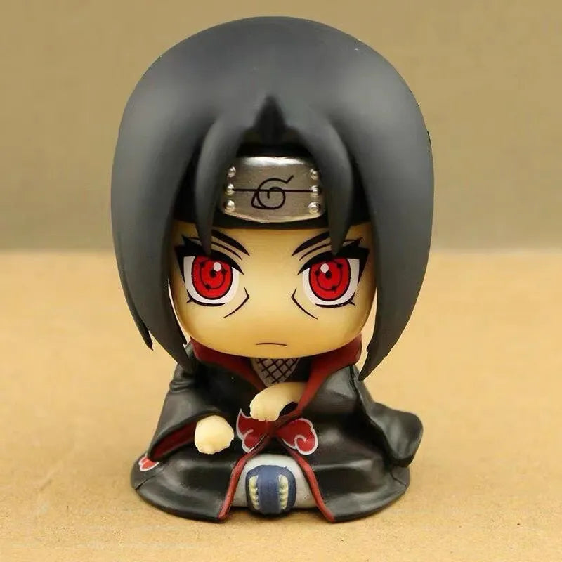 Naruto Anime Figure Naruto Kakashi Action Figure Q Version Kawaii Sasuke Itachi Figurine Car Decoration Collection Model Toy