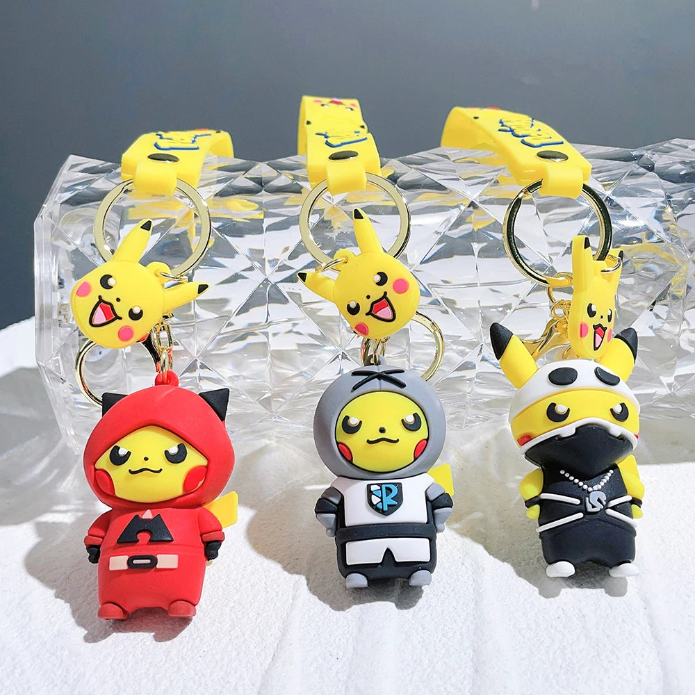 Pokemon Pikachu Ninja Dress Up Cute Doll Pendant Anime Figure Fashion Car Keys Keychain Couple Bag Keyring Pendant Birthday Gift