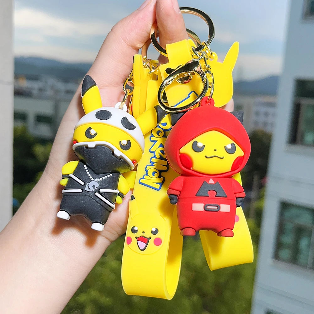 Pokemon Pikachu Ninja Dress Up Cute Doll Pendant Anime Figure Fashion Car Keys Keychain Couple Bag Keyring Pendant Birthday Gift