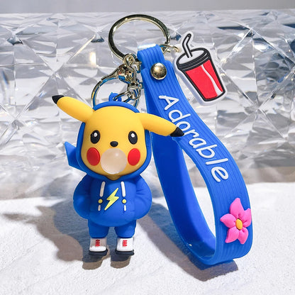 Pokemon Anime Peripheral Kawaii Cartoon Pikachu Keychain Pendant Creative Bubble Blowing Silicone Bag Ornament Gift Wholesale