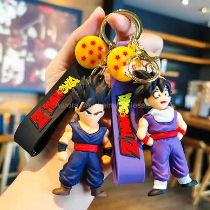 Anime Dragon Ball Keychain Z Super Saiyan Son Goku Bulma Broly Piccolo Majin Buu Series Car Pendant Keyring Kids Toys Gifts