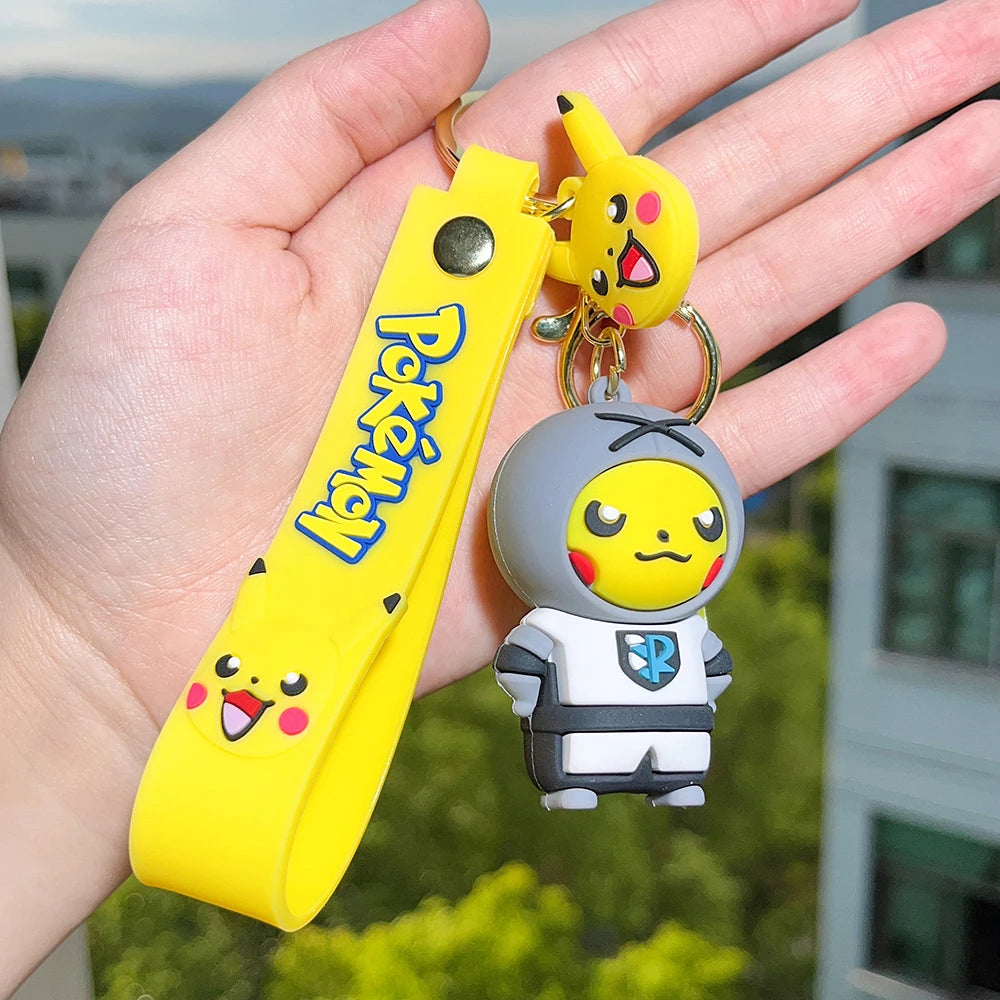 Pokemon Pikachu Ninja Dress Up Cute Doll Pendant Anime Figure Fashion Car Keys Keychain Couple Bag Keyring Pendant Birthday Gift