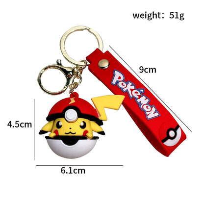 NEW Kawaii Anime Cartoon Pokemon Keychain Cute Psyduck Pikachu Car Key Ring Backpack Pendant Ornaments Jewelry Gifts for Friends