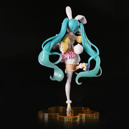 23CM Hatsune Miku Anime Figure Kawaii Pvc Model Doll Action Figurals Rabbit ears Collect ornaments Christmas Toys gifts