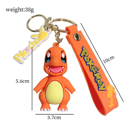 Pokemon Keychain Pikachu Anime Action Figure Toy Kawaii Cartoon Fashion Charmander Psyduck Doll Keyring Car Bag Pendant Kid Gift