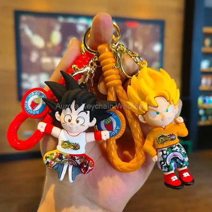 Anime Dragon Ball Keychain Z Super Saiyan Son Goku Bulma Broly Piccolo Majin Buu Series Car Pendant Keyring Kids Toys Gifts