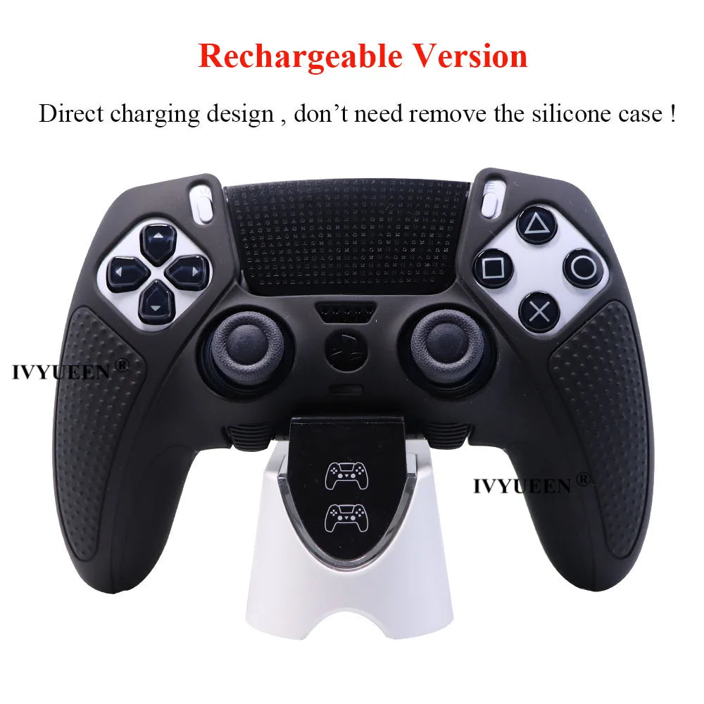 IVYUEEN Water Transform Printing Protective Skin for PlayStation 5 PS5 DualSense Edge Controller Soft Silicone Case Grip Cover