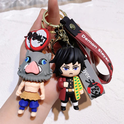 New Demon Slayer Kimetsu No Yaiba Blade of Ghost Keychain Cute Characters Bag Pendant Car Key Chain Ring Fans Gift Anime Jewelry