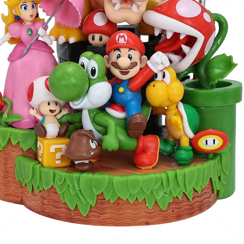 28CM Super Bros Action Figures Mario Luigi Yoshi Princess Peach Bowser Toad Koopa Troopa Goomba Boo Collection Model Toys Gift