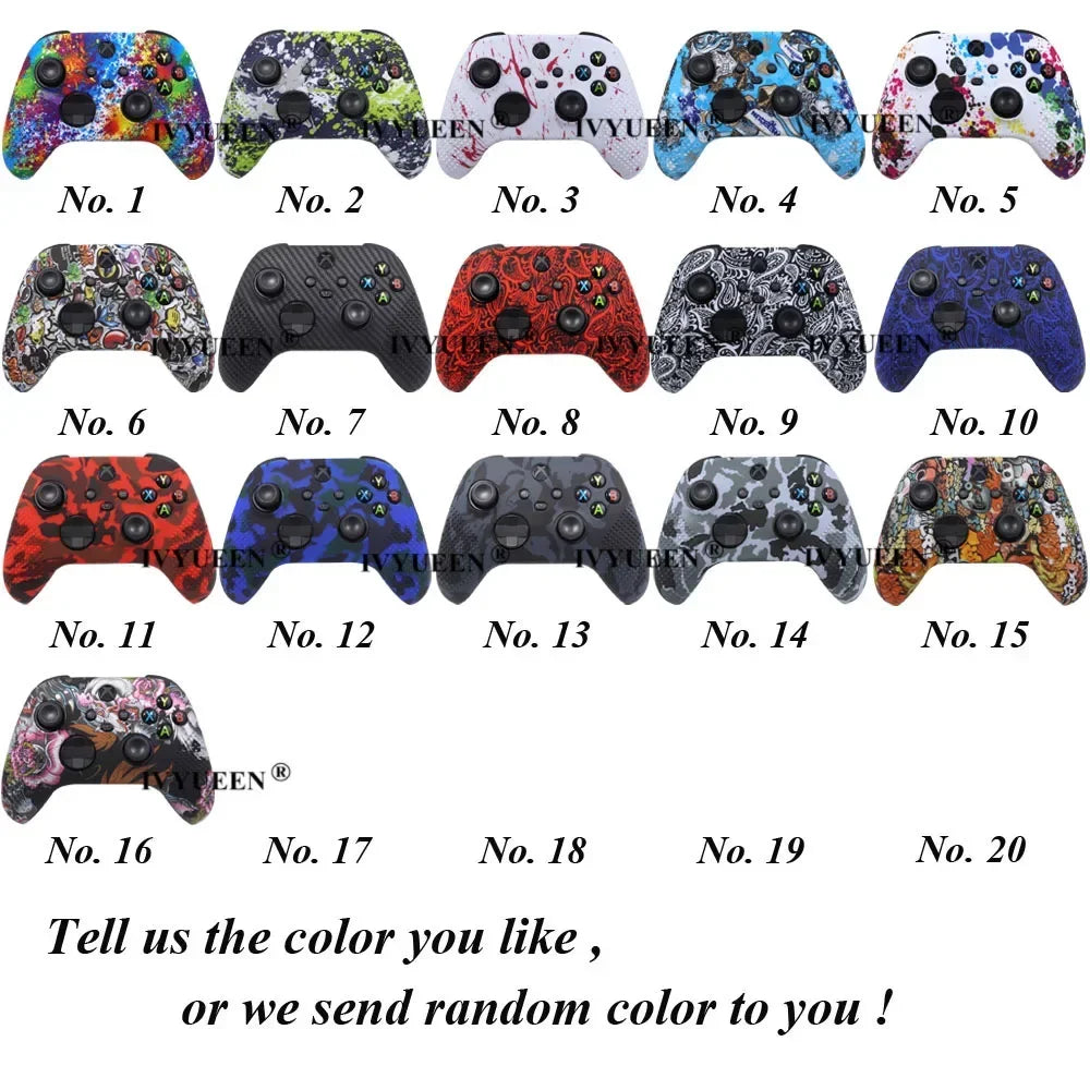 IVYUEEN Anti-Slip Water Transfer Printing Protective Skin for XBox Series X S Core Controller XSS XSX Silicone Case Protector