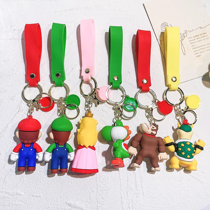 30 Styles Super Mario Keychain Mario Bros Luigi Toad Yoshi Bowser Action Figure Model PVC Cartoon Bag Doll Pendant Toys Gifts