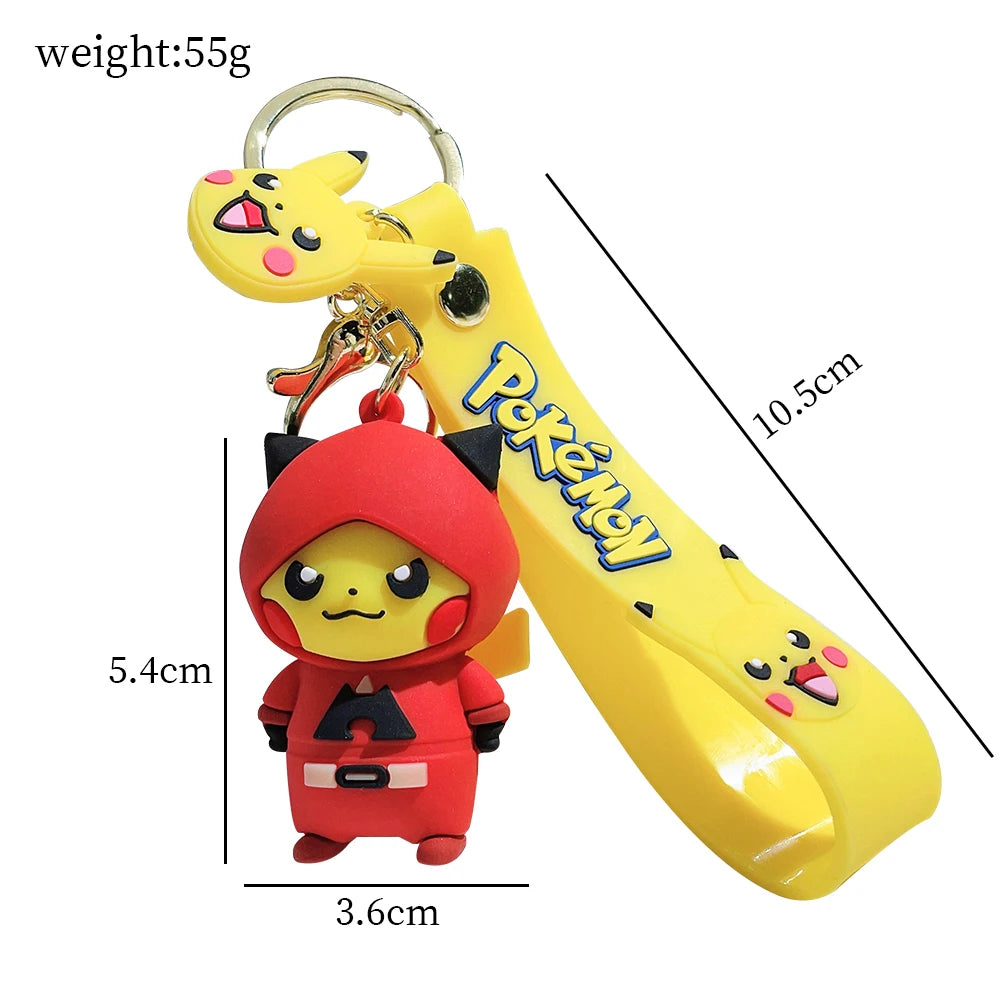 Pokemon Pikachu Ninja Dress Up Cute Doll Pendant Anime Figure Fashion Car Keys Keychain Couple Bag Keyring Pendant Birthday Gift