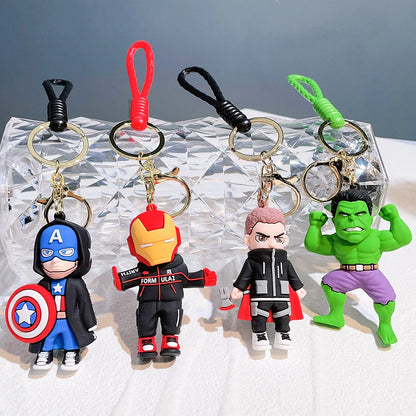 New Creative Avengers Spider Man Iron Man Keychain Cartoon Bag Hanger Children's Personalized Keychain Ring