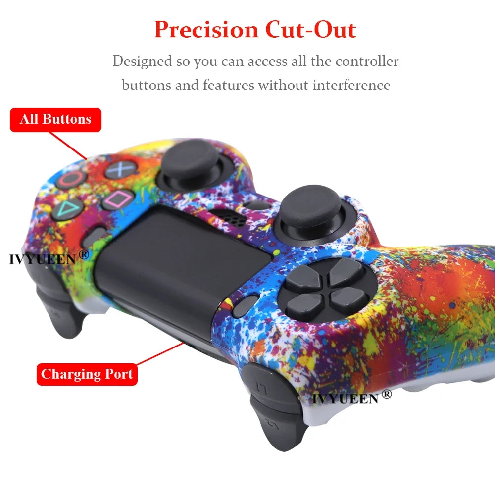 IVYUEEN for Sony PlayStation 4 PS4 Controller Protection Case Soft Silicone Gel Rubber Skin Cover for PS4 Pro Slim Gamepad Cap