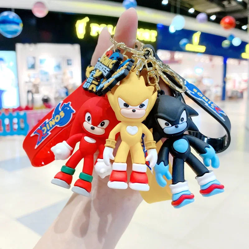 Cartoon Super NIc Cute Variable Speed Sonic Keychain Car Keychain Couple Bag Pendant Decoration Small Gift