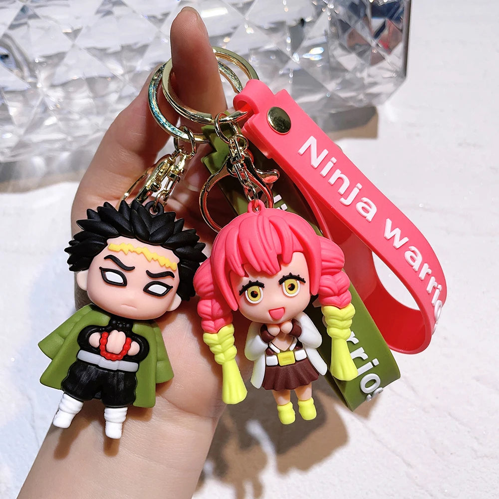 New Demon Slayer Kimetsu No Yaiba Blade of Ghost Keychain Cute Characters Bag Pendant Car Key Chain Ring Fans Gift Anime Jewelry