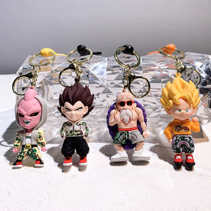 Japanese Anime Dragon Ball Keychain Cartoon Kakarotto Action Figure Model Doll Pendant Schoolbag Decoration Toys Jewelry Gifts