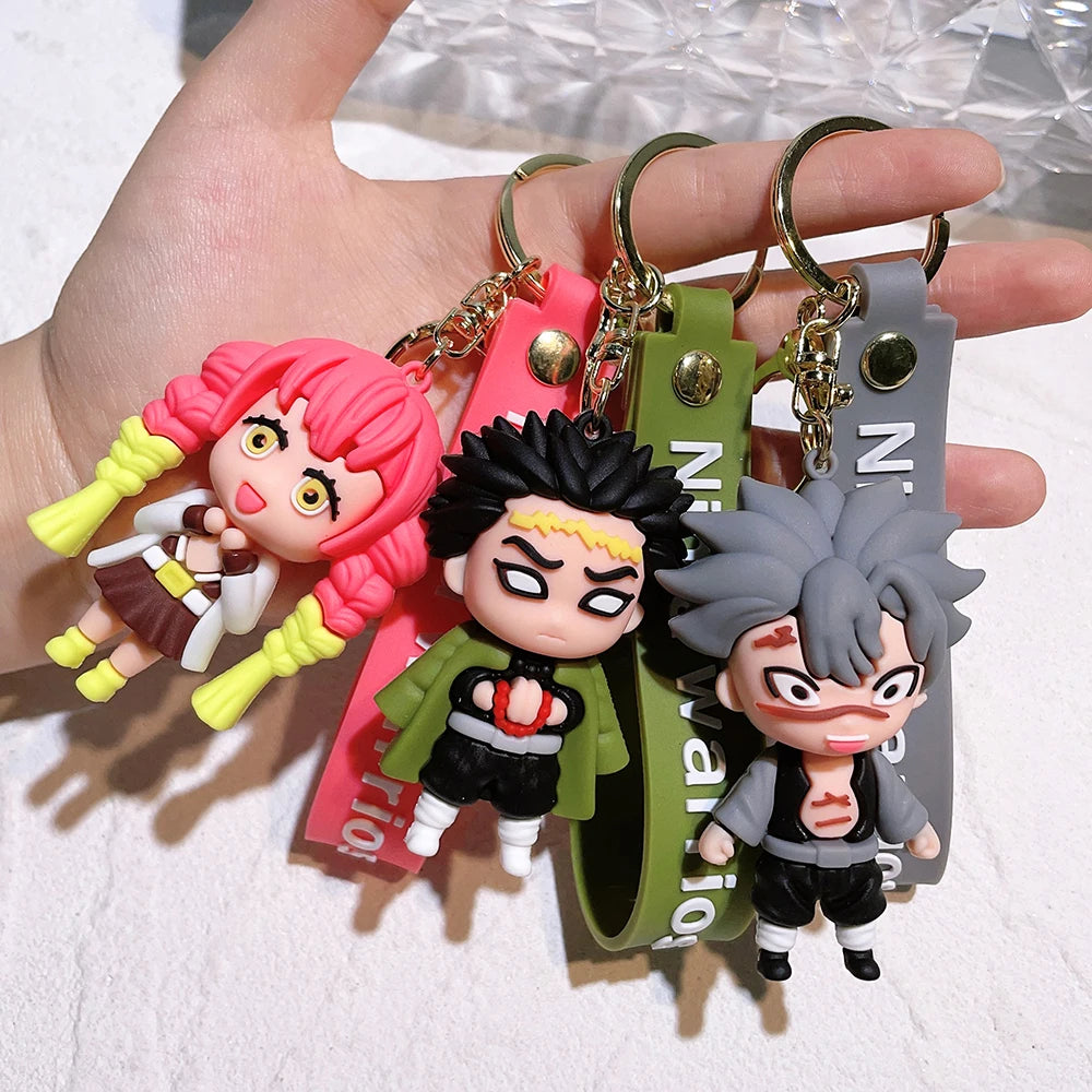 New Demon Slayer Kimetsu No Yaiba Blade of Ghost Keychain Cute Characters Bag Pendant Car Key Chain Ring Fans Gift Anime Jewelry