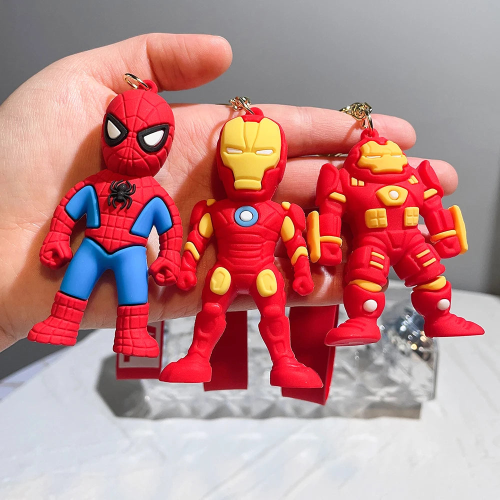 Iron Man Cute Doll Pendant Action Figures Avengers Iron Man Captain America Keychain Bag Keyring Pendant Birthday Gifts