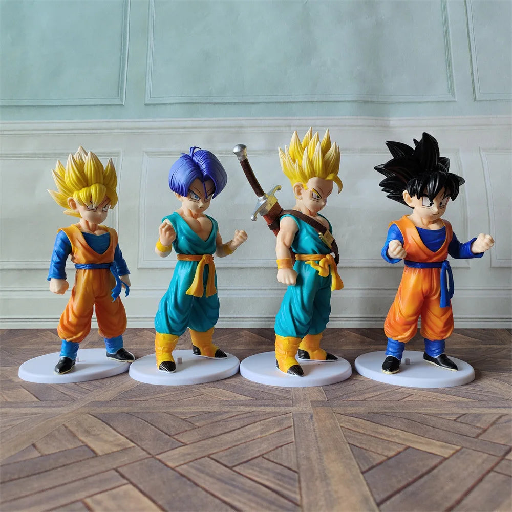 4 Pcs/Set 18-20cm Middle Size Dragon Ball Figure Super Saiyan Son Goku Torankusu Trunks Goten Figurine Model Dolls