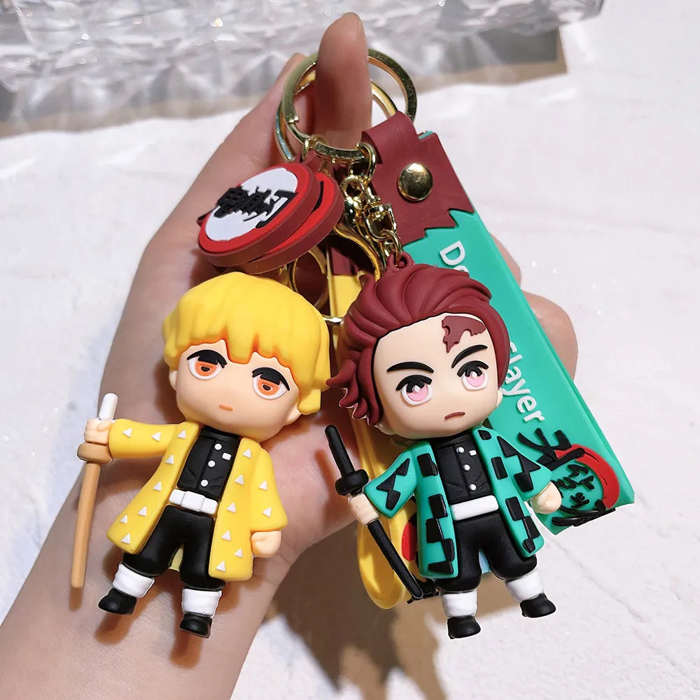 New Demon Slayer Kimetsu No Yaiba Blade of Ghost Keychain Cute Characters Bag Pendant Car Key Chain Ring Fans Gift Anime Jewelry