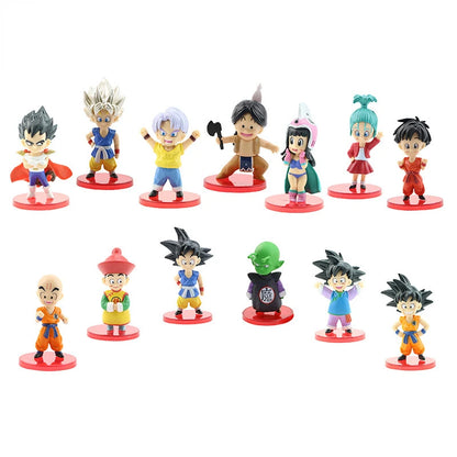 13pcs/lot dragon Ball mini figure super saiyan goku vegeta Action Figure Collection Model Toys