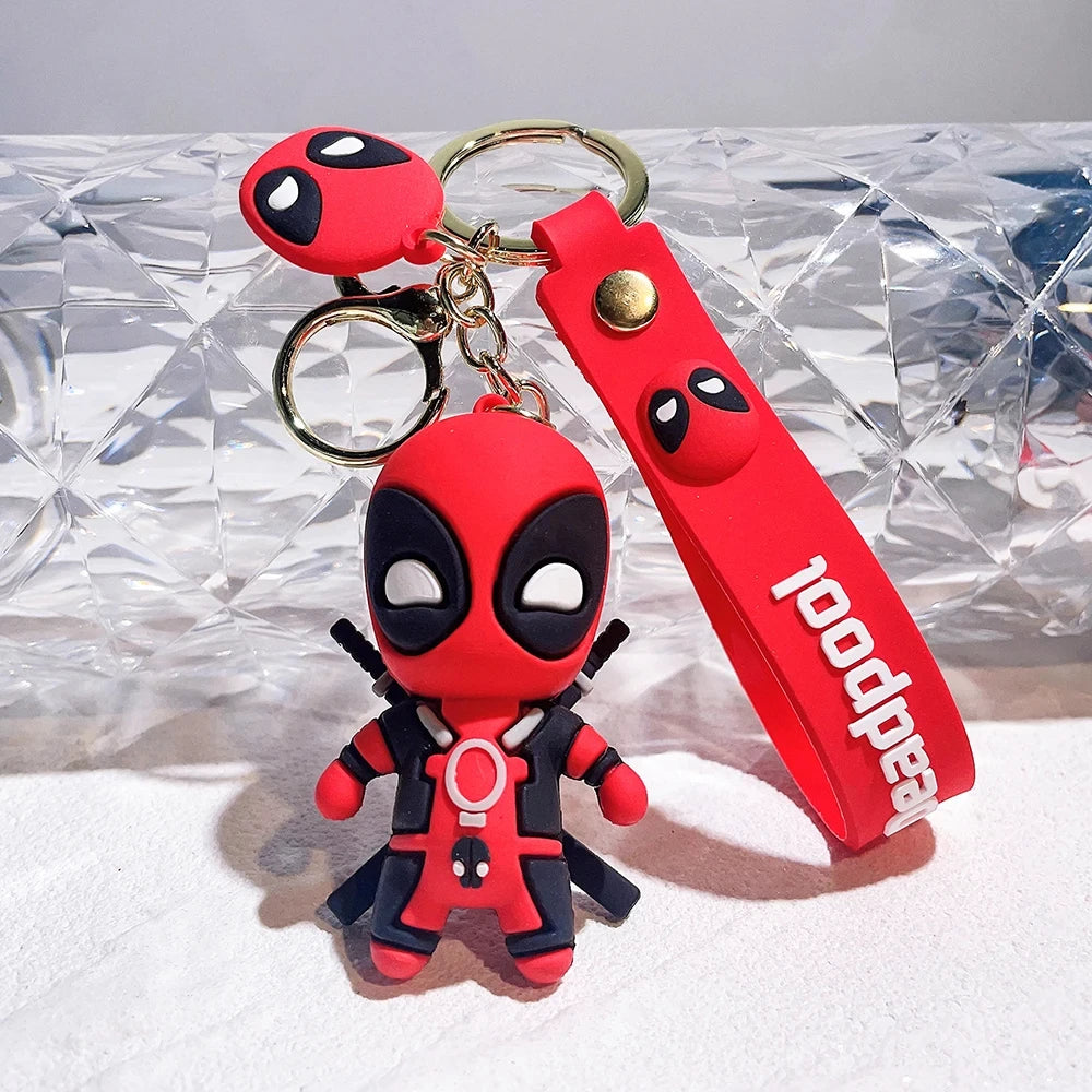 Marvel Cute Doll Pendant Anime Figures Deadpool Q Version Fashion Backpack Keychain Couple Bag Keyring Pendant Birthday Gifts