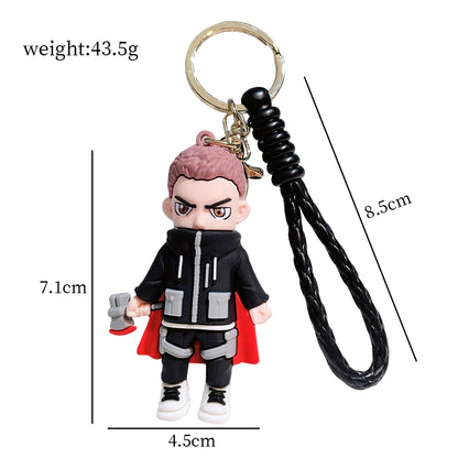 New Creative Avengers Spider Man Iron Man Keychain Cartoon Bag Hanger Children's Personalized Keychain Ring