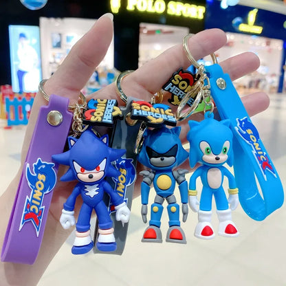 Cartoon Super NIc Cute Variable Speed Sonic Keychain Car Keychain Couple Bag Pendant Decoration Small Gift