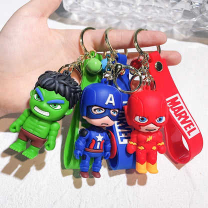 Iron Man Cute Doll Pendant Action Figures Avengers Iron Man Captain America Keychain Bag Keyring Pendant Birthday Gifts