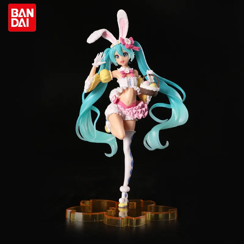 23CM Hatsune Miku Anime Figure Kawaii Pvc Model Doll Action Figurals Rabbit ears Collect ornaments Christmas Toys gifts