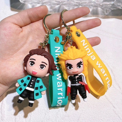 New Demon Slayer Kimetsu No Yaiba Blade of Ghost Keychain Cute Characters Bag Pendant Car Key Chain Ring Fans Gift Anime Jewelry