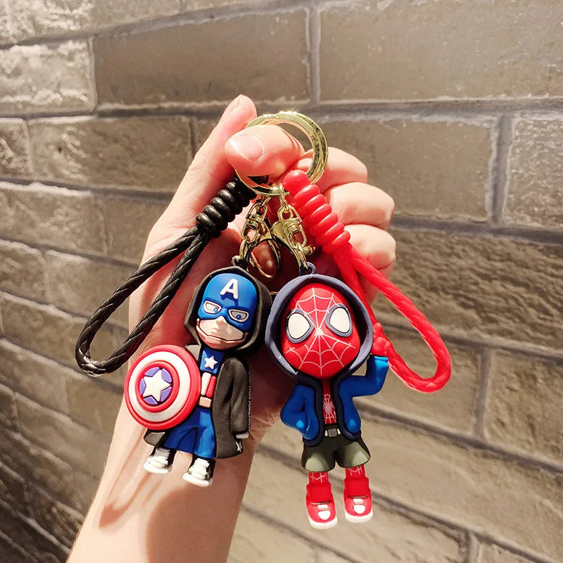 New Creative Avengers Spider Man Iron Man Keychain Cartoon Bag Hanger Children's Personalized Keychain Ring