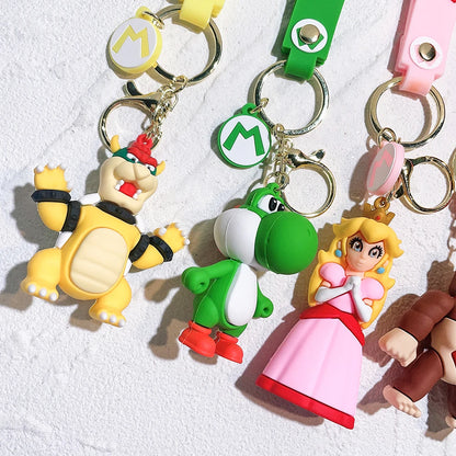 30 Styles Super Mario Keychain Mario Bros Luigi Toad Yoshi Bowser Action Figure Model PVC Cartoon Bag Doll Pendant Toys Gifts