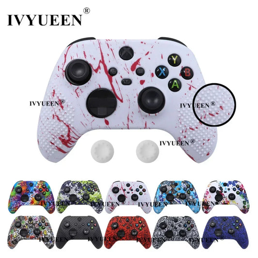 IVYUEEN Anti-Slip Water Transfer Printing Protective Skin for XBox Series X S Core Controller XSS XSX Silicone Case Protector