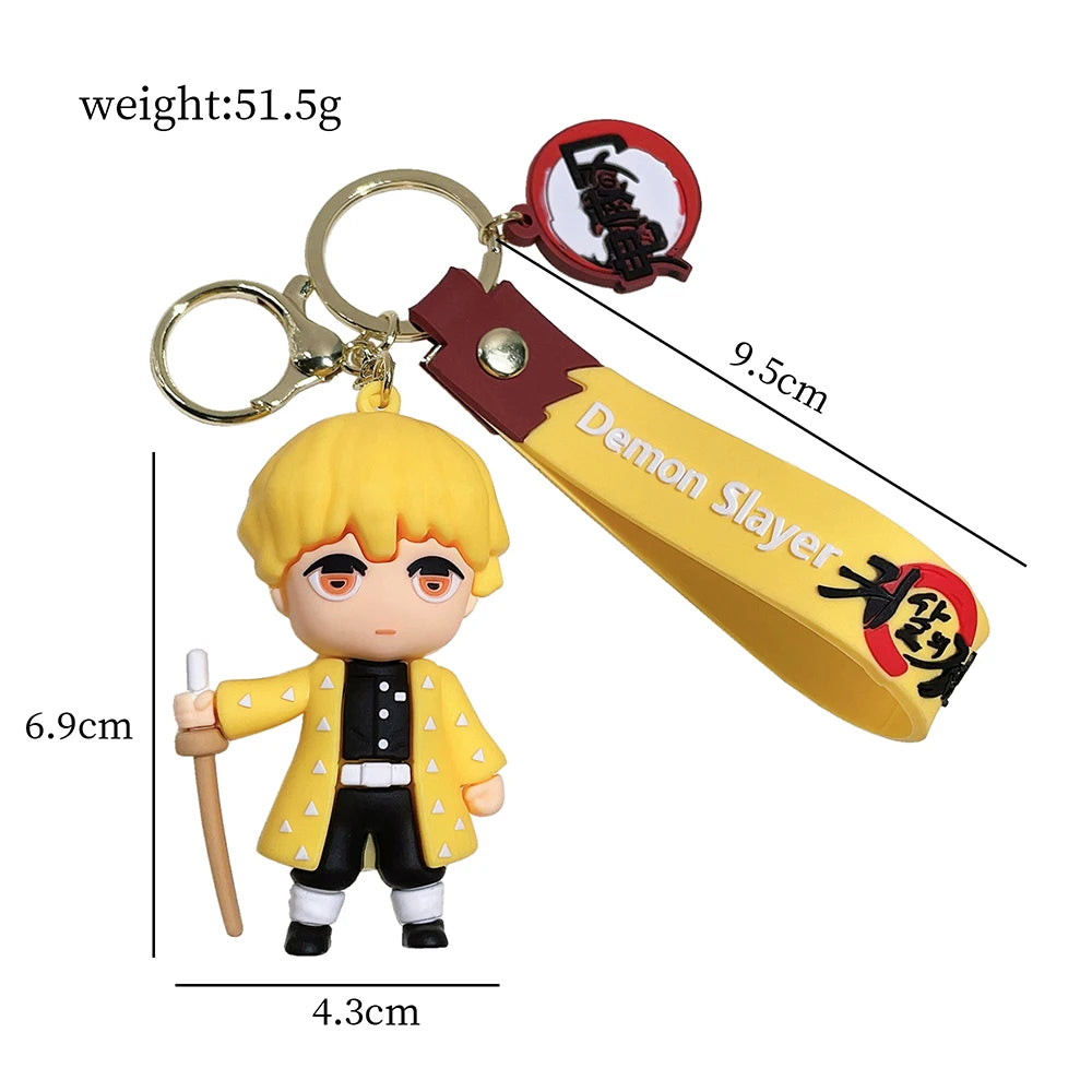 Cartoon Anime Ghost Slayer: Blade Doll Silicone Keychain Creative Trend Two-dimensional Soft Rubber Keychain Pendant Wholesale