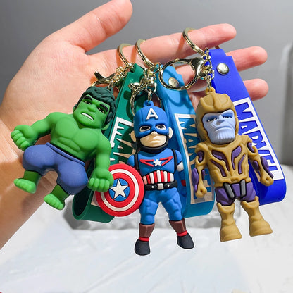 Iron Man Cute Doll Pendant Action Figures Avengers Iron Man Captain America Keychain Bag Keyring Pendant Birthday Gifts