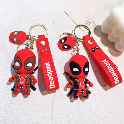 Marvel Cute Doll Pendant Anime Figures Deadpool Q Version Fashion Backpack Keychain Couple Bag Keyring Pendant Birthday Gifts