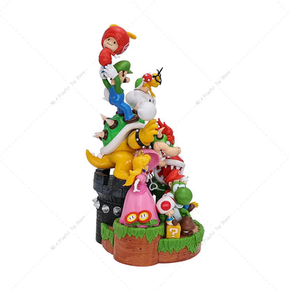 28CM Super Bros Action Figures Mario Luigi Yoshi Princess Peach Bowser Toad Koopa Troopa Goomba Boo Collection Model Toys Gift