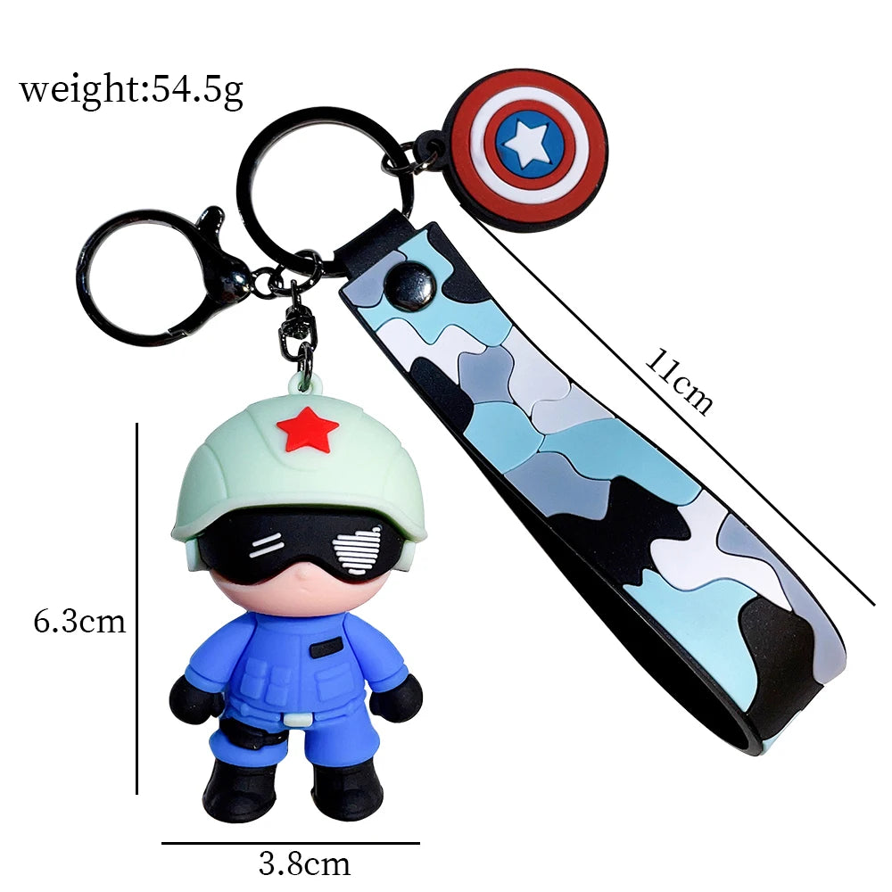 Marvel Cute Doll Pendant Anime Captain America  Fashion Keychain Couple Bag Keyring Pendant Birthday Gifts