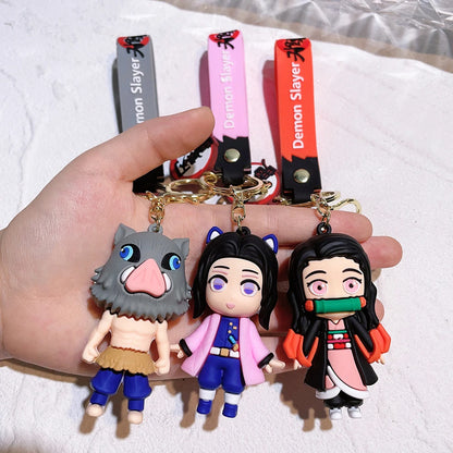 New Demon Slayer Kimetsu No Yaiba Blade of Ghost Keychain Cute Characters Bag Pendant Car Key Chain Ring Fans Gift Anime Jewelry