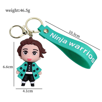 New Demon Slayer Kimetsu No Yaiba Blade of Ghost Keychain Cute Characters Bag Pendant Car Key Chain Ring Fans Gift Anime Jewelry