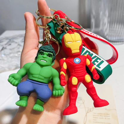 Iron Man Cute Doll Pendant Action Figures Avengers Iron Man Captain America Keychain Bag Keyring Pendant Birthday Gifts