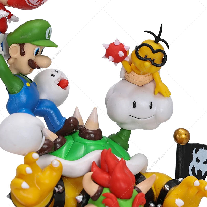 28CM Super Bros Action Figures Mario Luigi Yoshi Princess Peach Bowser Toad Koopa Troopa Goomba Boo Collection Model Toys Gift