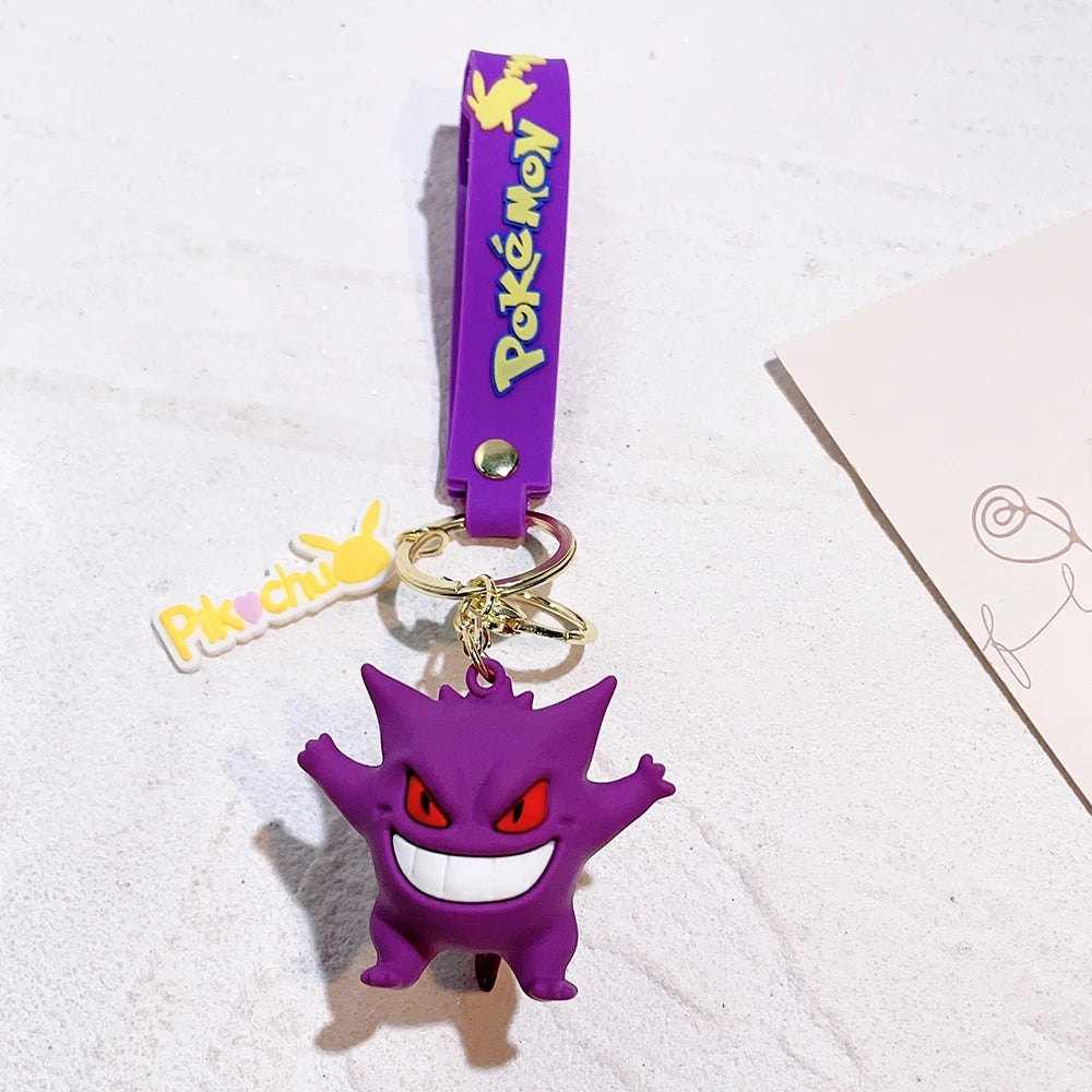 Pokemon Keychain Pikachu Anime Action Figure Toy Kawaii Cartoon Fashion Charmander Psyduck Doll Keyring Car Bag Pendant Kid Gift