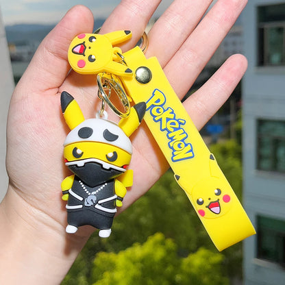 Pokemon Pikachu Ninja Dress Up Cute Doll Pendant Anime Figure Fashion Car Keys Keychain Couple Bag Keyring Pendant Birthday Gift